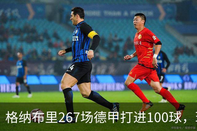 格纳布里267场德甲打进100球，现役德甲球员中第三位百球先生